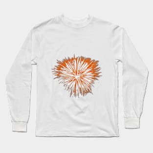 Explosive Orange Burst Graphic Tee Design No. 924 Long Sleeve T-Shirt